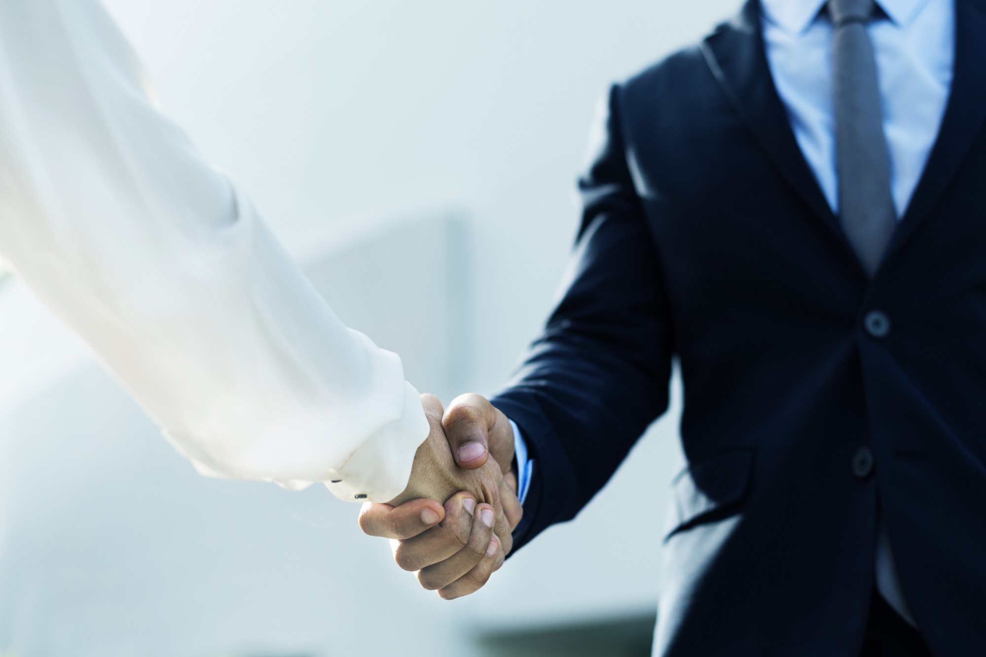 Professional corporate businesspeople shaking hands